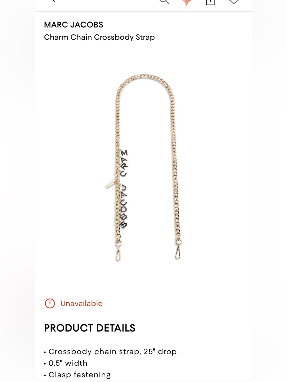 Marc Jacobs Gold Chain Necklace with Letter Charms - Picture 1 of 5